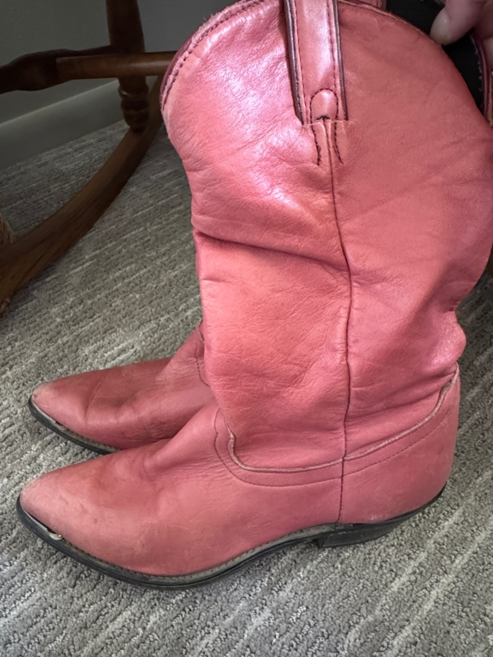 Laredo Coral Pink Leather Western Mid-Height Boots